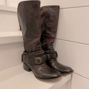 FREEBIRD Leather mid-calf brown boots